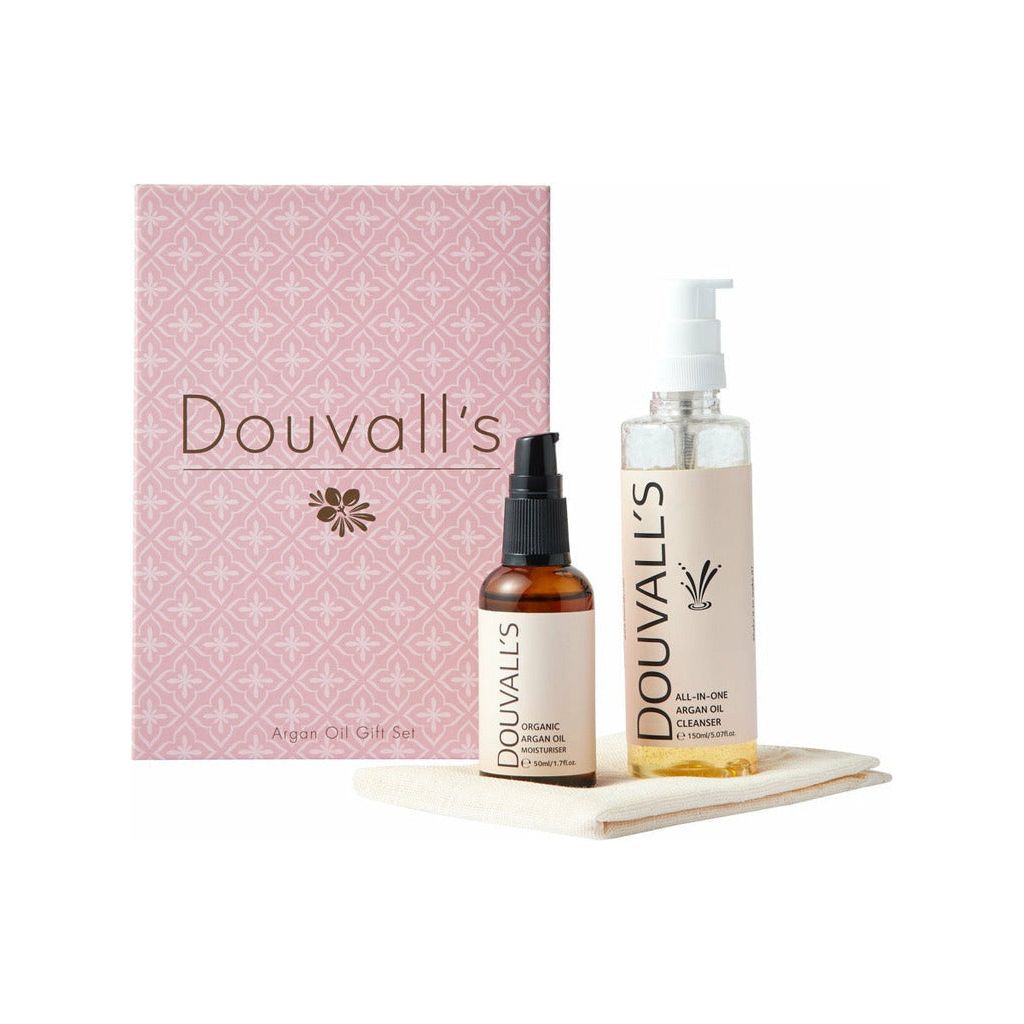Emmy Jane Boutique Douvall’s - Luxury Argan Skincare Gift Set - Organic Argan Cleanser & Moisturiser