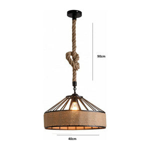 Emmy Jane BoutiqueIndustrial Style Hemp Rope Iron Ceiling Light Fixture
