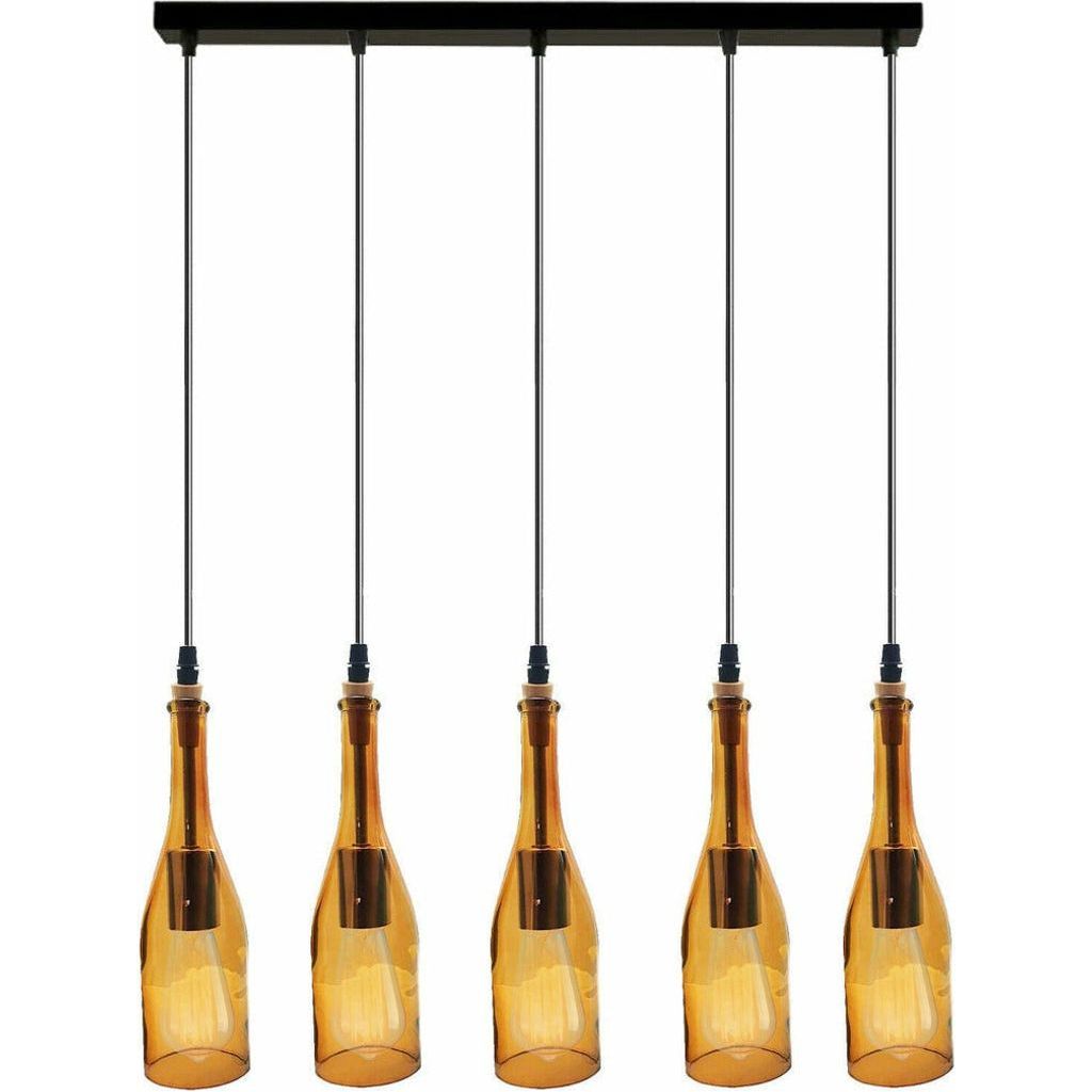 Emmy Jane Boutique Wine Bottle Pendant Light - Ceiling Fixture Wine Bottle Chandeliers