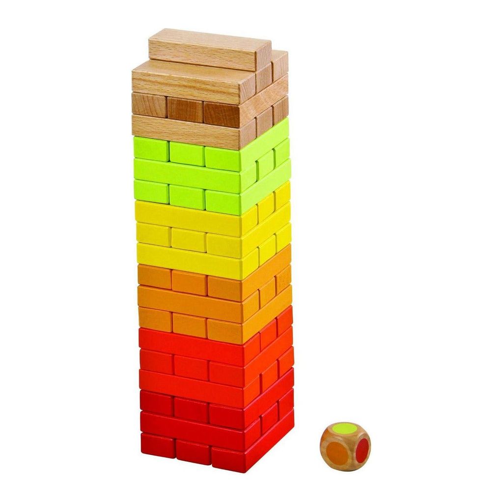 Lelin - Wooden Stacking Tumbling Tower Block Game For Children Kids Toy