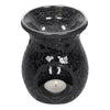 Oil Burner - Black Crackle Glass - Mosaic Mirror Effect - Aromatherapy Diffuser