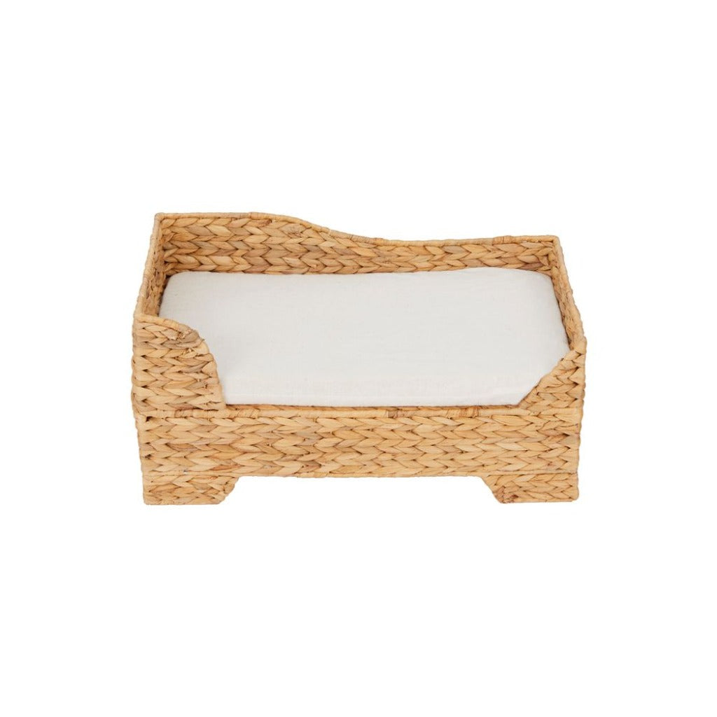 Emmy Jane Boutique - Wicker Cat / Small Dog Basket - Elevated Bed & Washable Cushion - Natural pet day lounger Easy to assemble Suitable for cats or dogs Country Of Origin United Kingdom Material natural seagrass Weight 2.00 kg Width 53.1 cm Height 26.9 cm Depth 33 cm Colour Natural Brown and Cream.