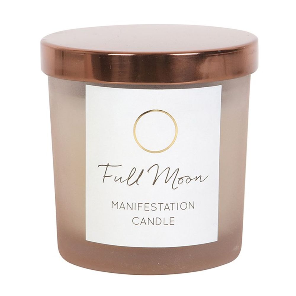 Full Moon Eucalyptus Manifestation Candle with Tiger's Eye Crystals