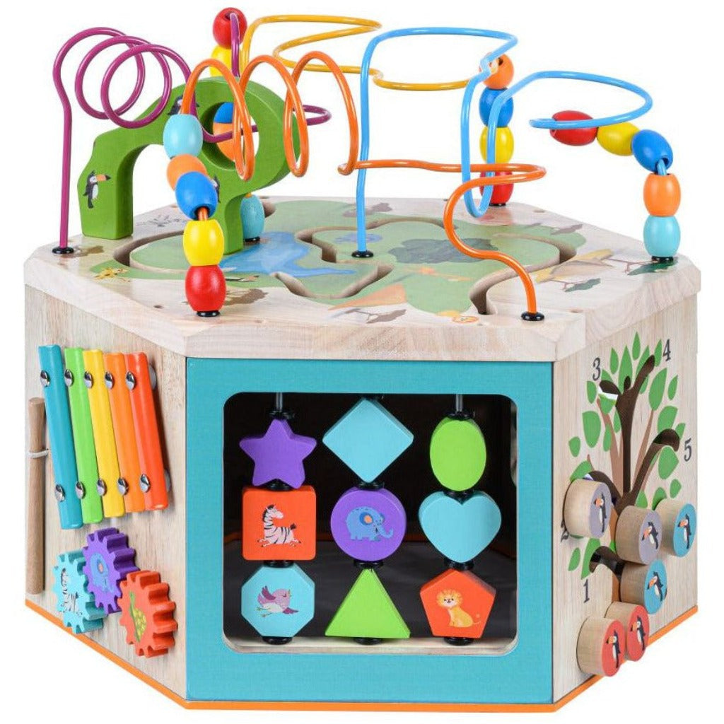 Emmy Jane Boutique Preschool 7 in 1 Large Educational Wooden Activity Cube PS-T0005