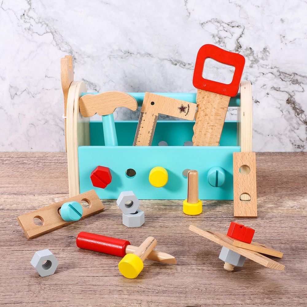 Emmy Jane Boutique SOKA My First Toolbox Carpenter Wooden Building Tools Play Set Pretend Play 3+