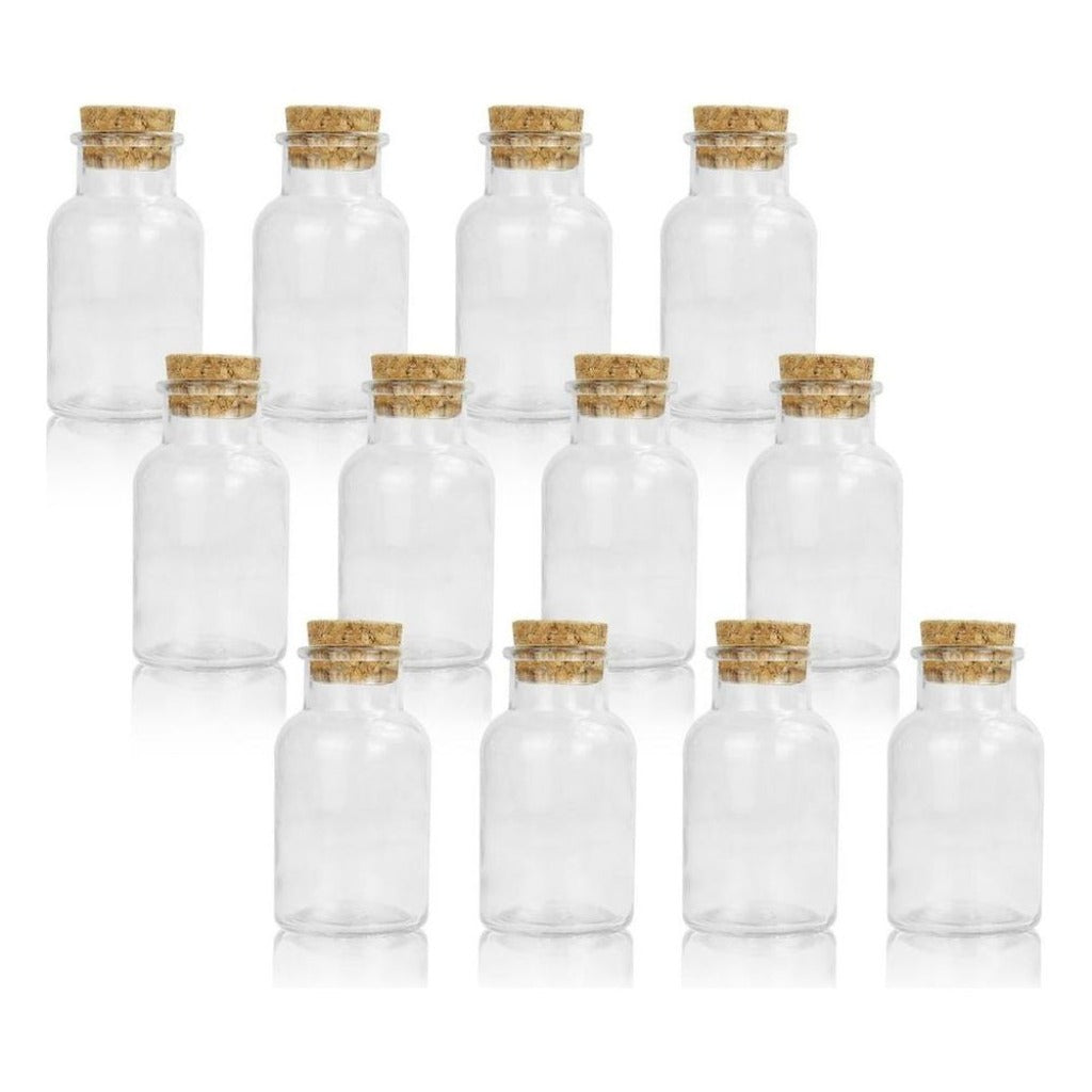 Emmy Jane Boutique Spice Jars Set with Cork Lid - Set of 12 - Maison & White Natural Homeware