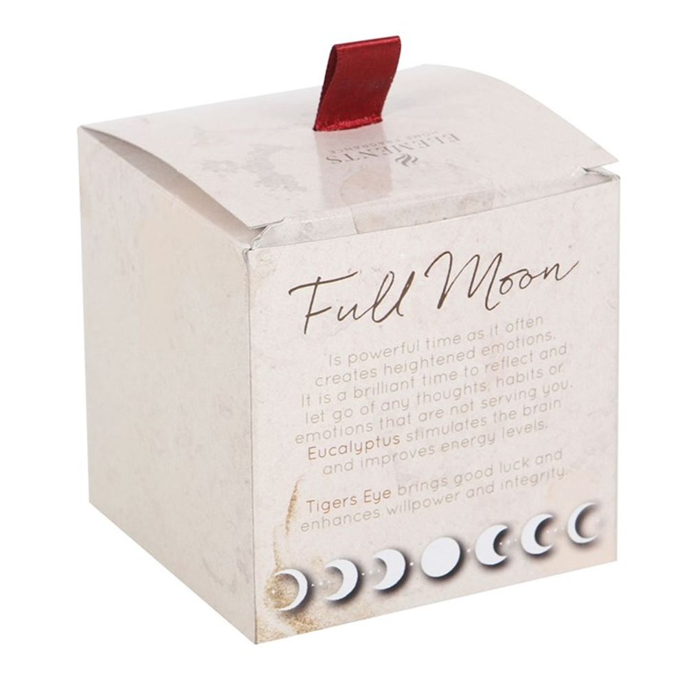 Full Moon Eucalyptus Manifestation Candle with Tiger's Eye Crystals