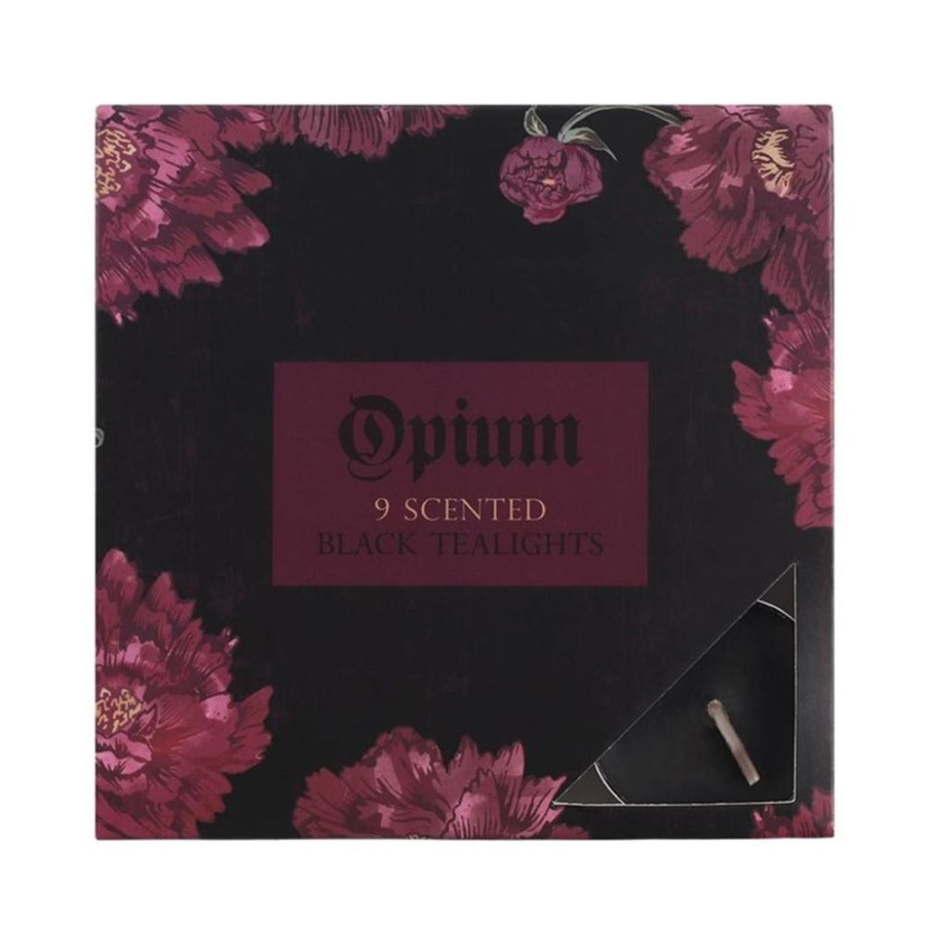 This pack of opium-scented candles is both beautifully scented and beautifully presented in floral design packaging. Black in colour, the tealights are made from paraffin wax and have an approx 3 hours burn time per tealight. Product Dimensions: H2cm x W12cm x D12cm Packaged Dimensions: H2cm x W12cm x D12cm