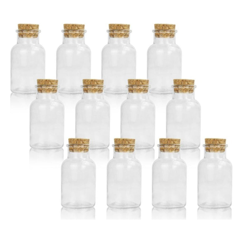 Emmy Jane Boutique Spice Jars Set with Cork Lid - Set of 12 - Maison & White Natural Homeware