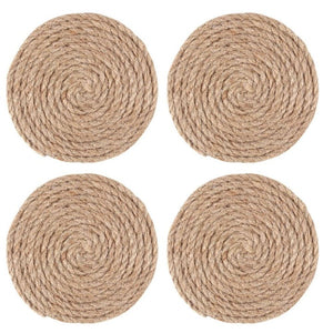 This set of four rustic rope coasters is perfect for neutral spaces and adding texture to decorative table settings. Product Dimensions: H2.8cm x W10cm x D10cm Packaged Dimensions: H2.8cm x W10cm x D10cm