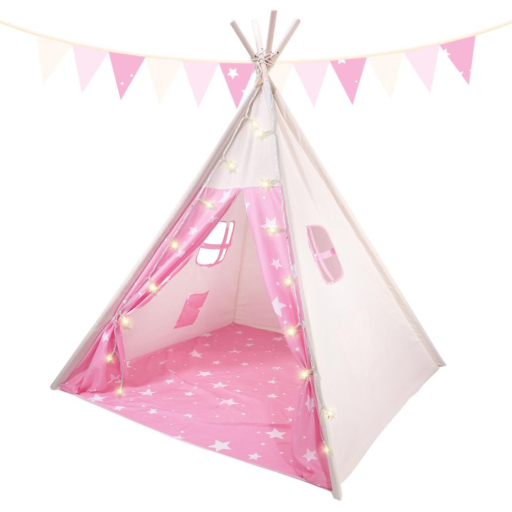 SOKA Teepee Tent for Kids Foldable Cotton Canvas Indoor Outdoor Playhouse