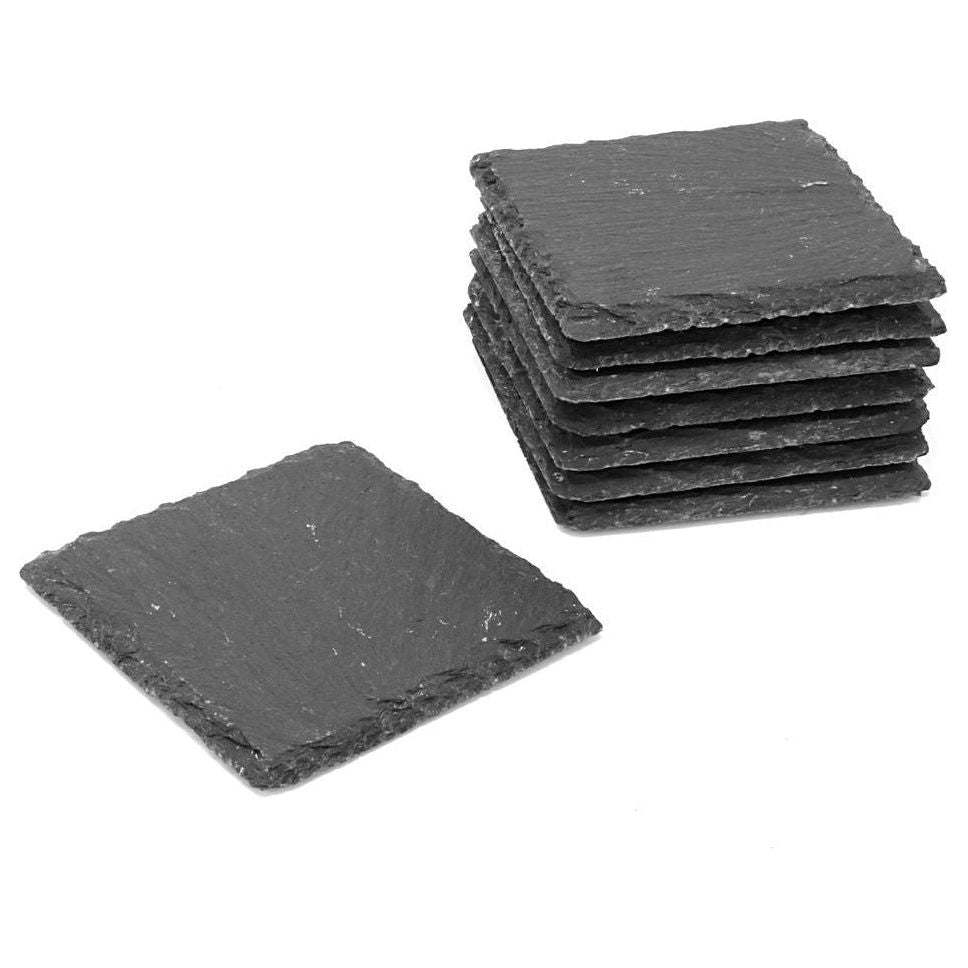 Emmy Jane Boutique Natural Slate Drinks Coasters - Set of 8 - Non-Slip - Mason & White