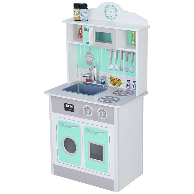 Emmy Jane Boutique Wooden Toy Kitchen - Little Chefs Pretend Play Kitchen in Mint