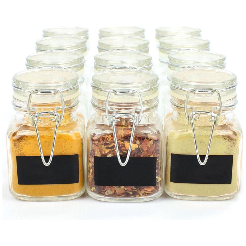 Emmy Jane Boutique Glass Spice Jars - Pack of 12 - Maison & White - Small Kilner Jars Set