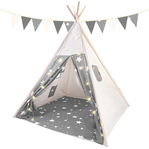 SOKA Teepee Tent for Kids Foldable Cotton Canvas Indoor Outdoor Playhouse