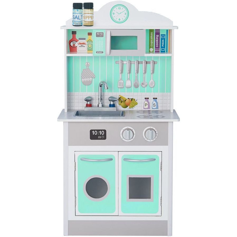 Emmy Jane Boutique Wooden Toy Kitchen - Little Chefs Pretend Play Kitchen in Mint