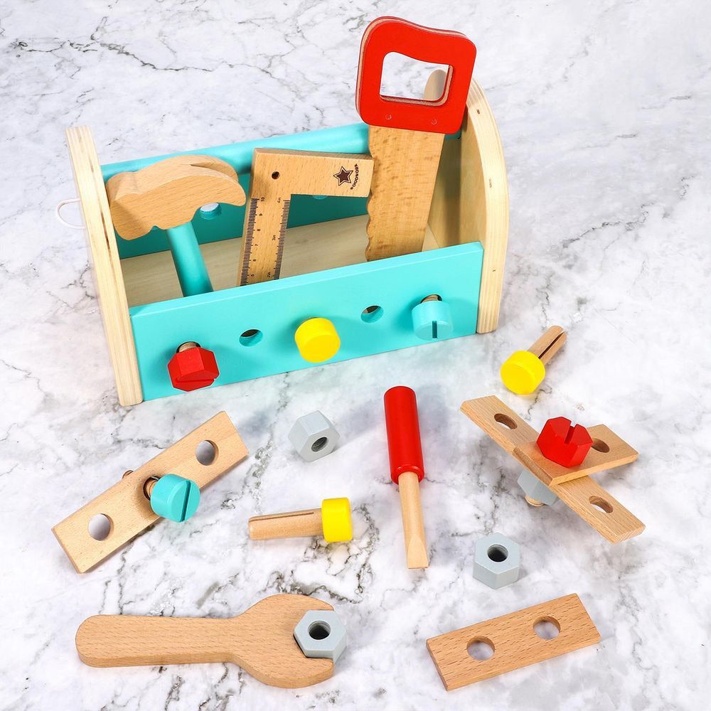 Emmy Jane Boutique SOKA My First Toolbox Carpenter Wooden Building Tools Play Set Pretend Play 3+