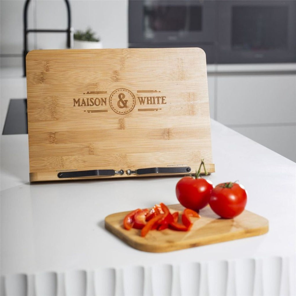 Bamboo Recipe Book Stand - Tablet Stand - Maison & White Natural Homeware
