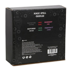 A captivating collection of mini spell candle jars includes six scented candles that are ideal companions for spellcasting rituals. Whether used for candle magic or as alternative decor, this set makes a great gift.