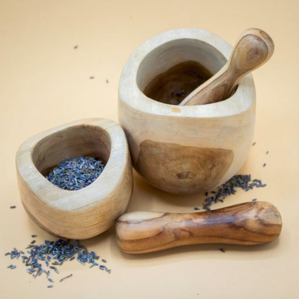 Emmy Jane Boutique Ergo - Wooden Pestle & Mortar - Natural Home Sustainable Teak Wood