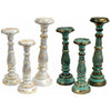 Emmy Jane Boutique Hand Carved Vintage Style Wooden Candle Stands - Sustainable Albesia Wood